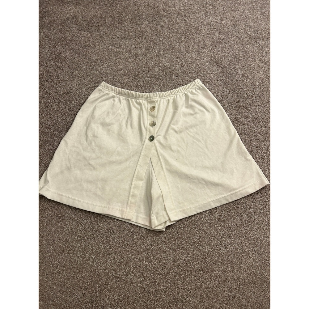 VTG Jaclyn Smith Sport Skort Women Medium Cream Excellent Faux Button Knit Skirt
